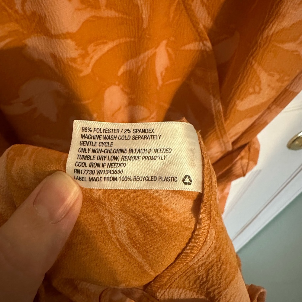 A New Day Orange Faux Wrap Dress